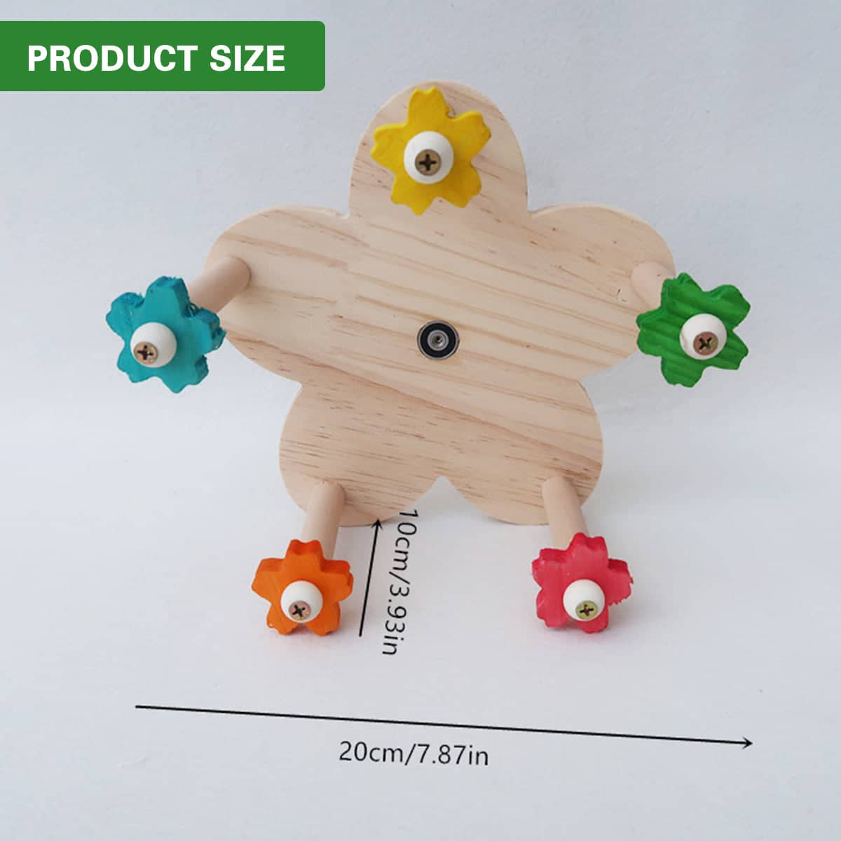 Rotating Wooden Bird Toy for Parrots Turntable Cage Play Stand, Multicolour - view 3