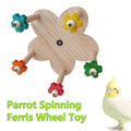 Rotating Wooden Bird Toy for Parrots Turntable Cage Play Stand, Multicolour - view 4