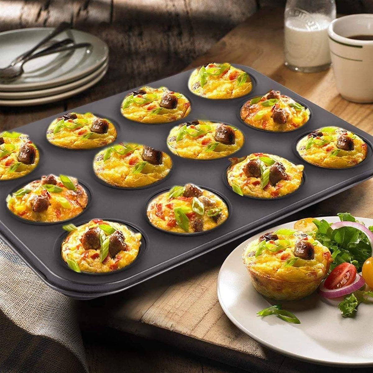 Round 12 Cup Cake Mould Baking Pan Set of 2 for Muffins and Mini Cakes - view 4