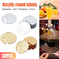 Round Acrylic Drink Markers for Wine Glasses, 30 Pack - Clear - view 2