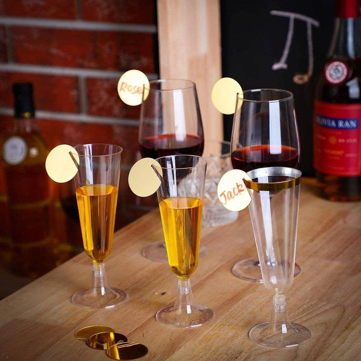 Round Acrylic Drink Markers for Wine Glasses, 30 Pack - Clear - view 5