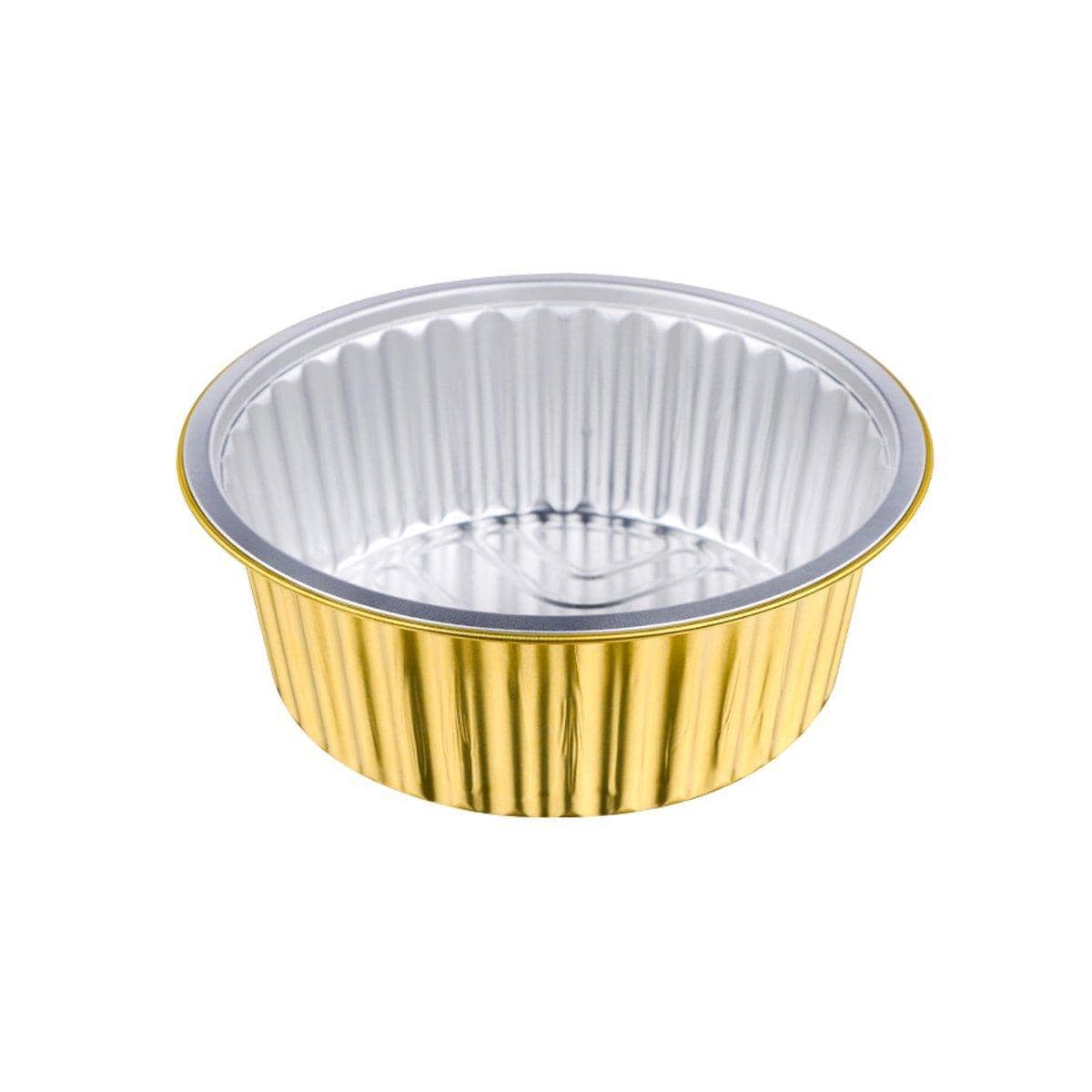 Round Aluminium Foil Containers with Plastic Lids, Pack of 50 - 1130 ml