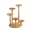 Round Bamboo Flower Stand, Tabletop Plant Display Rack for Balcony - view 2