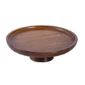 Round Bamboo High Foot Serving Tray in Walnut for Dim Sum, Desserts and Fruit - view 2