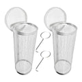 Round BBQ Grill Basket Cage Pack of 2 - Small (20 x 9.5 cm)