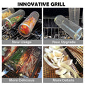 Round BBQ Grill Basket Cage Pack of 2 - Small (20 x 9.5 cm) - view 5