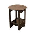 Round Bedside Table with Two-Tier Storage in Brown - view 2