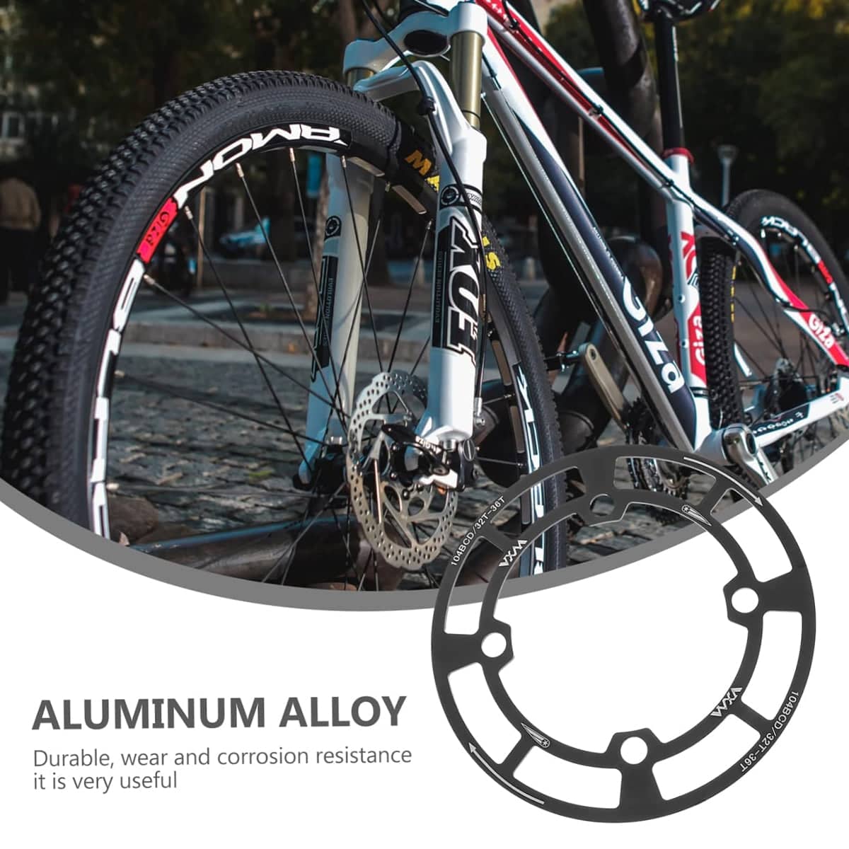 Round Bicycle Chainring Guard, 104 BCD Single Speed - Black - view 5
