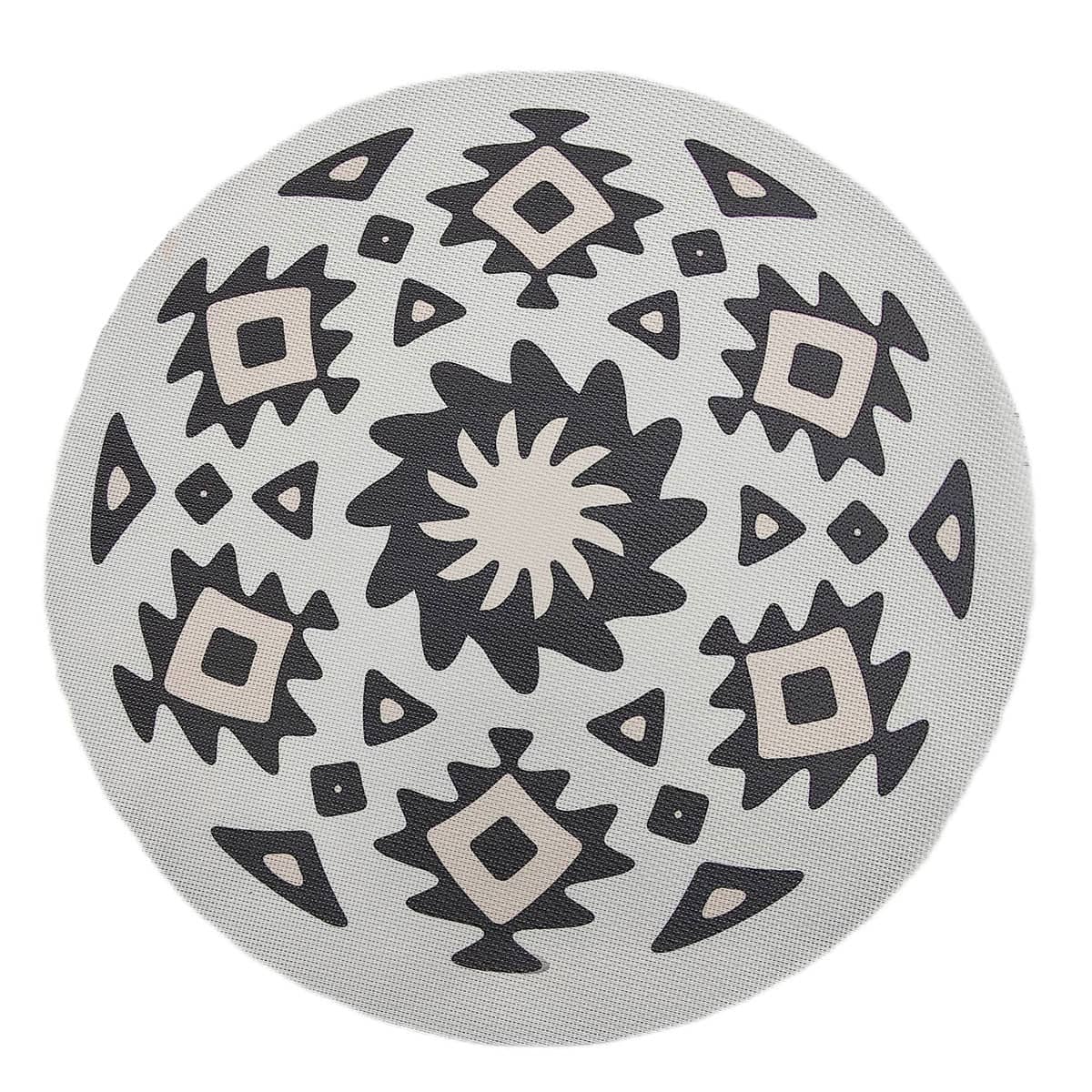 Round Bohemian Placemats, 38 cm, Pack of 4 - Black