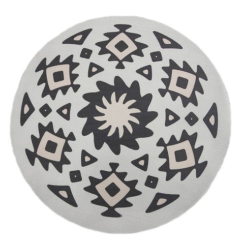 Round Bohemian Placemats, 38 cm, Pack of 4 - Black