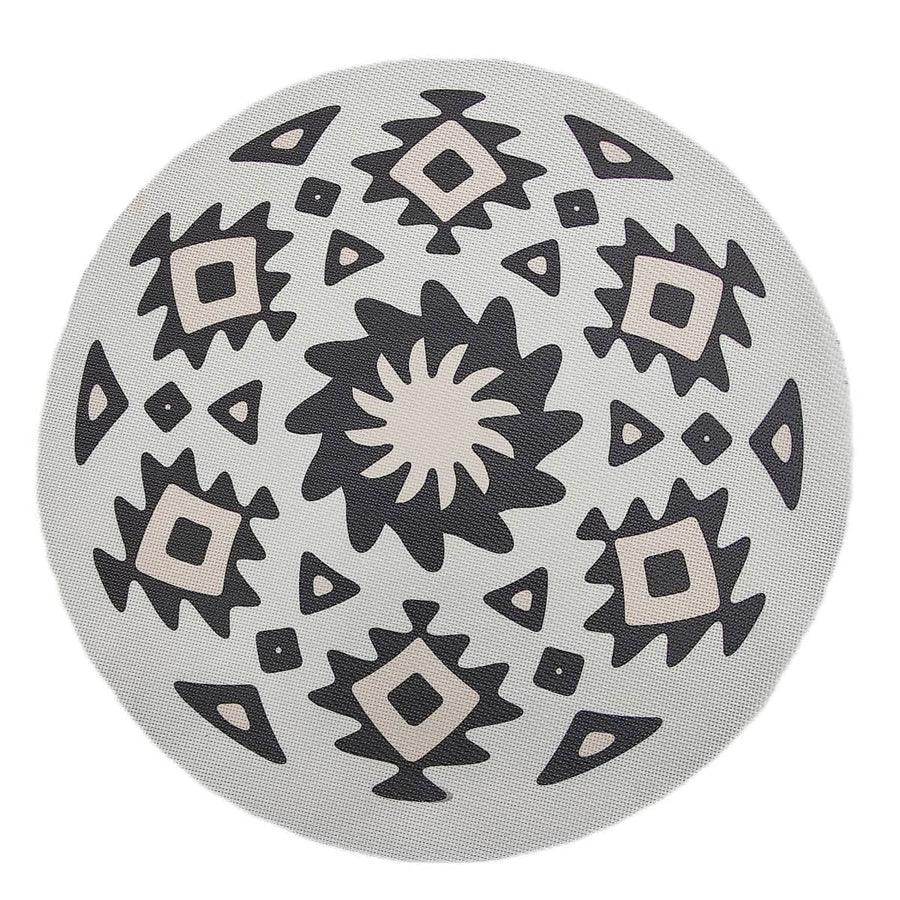 Round Bohemian Placemats, 38 cm, Pack of 4 - Black