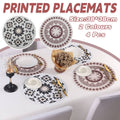 Round Bohemian Placemats, 38 cm, Pack of 4 - Black - view 2