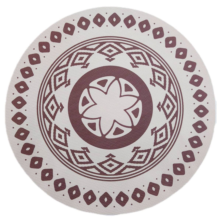 Round Bohemian Placemats, 38 cm, Pack of 4 - Reddish Brown