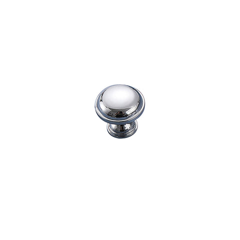 Round Brass Cabinet Knob, 32 mm Diameter - Silver