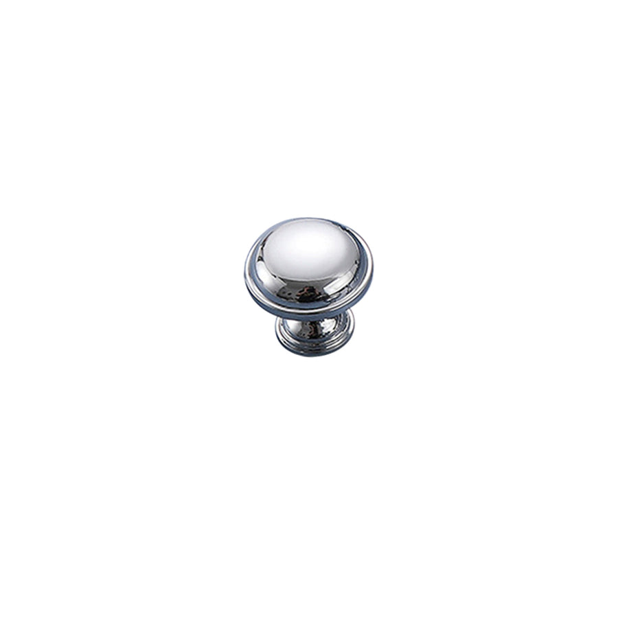 Round Brass Cabinet Knob, 32 mm Diameter - Silver