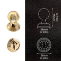 Round Brass Door Handle Lock Set Privacy Knob for Bedroom Interior Doors - Gold - view 5