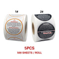 Round Candle Warning Stickers 38 mm, Pack of 2500 (5 Rolls) - Black - view 4