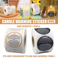 Round Candle Warning Stickers 38 mm, Pack of 2500 (5 Rolls) - White - view 2