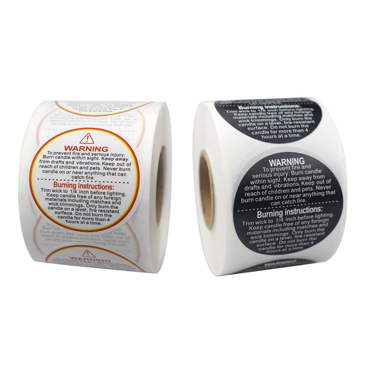 Round Candle Warning Stickers 38 mm, Pack of 2500 (5 Rolls) - White - view 3