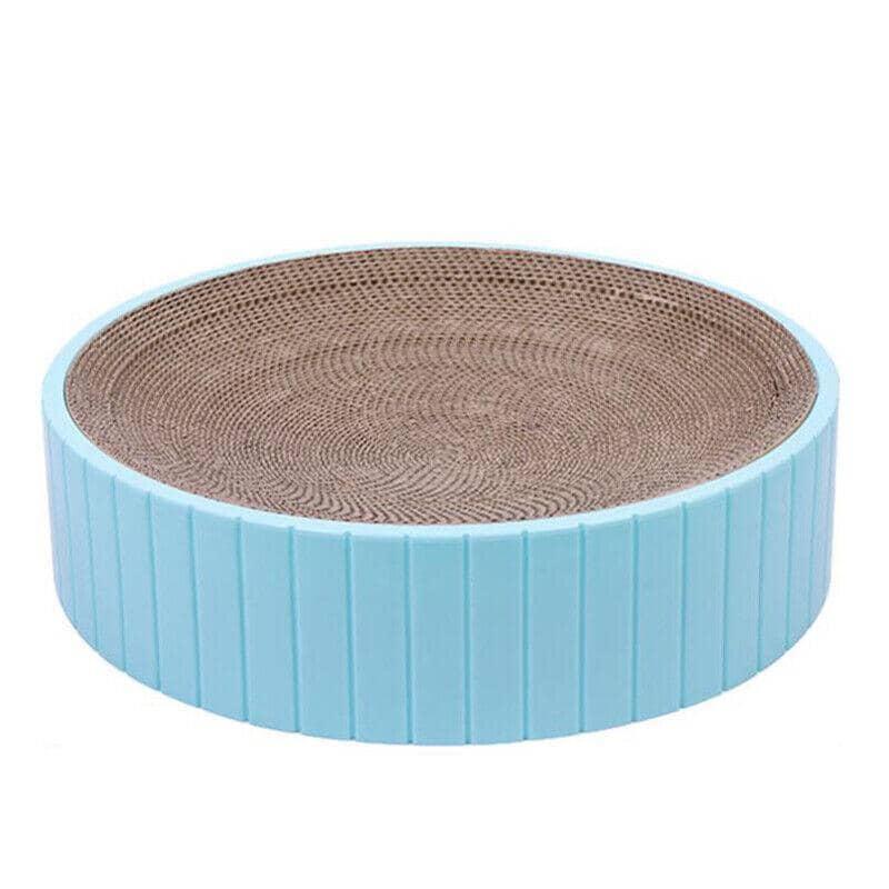 Round Cat Scratching Board and Lounge Bed - Light Blue