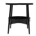 Round Coffee Side Table, Double-Layer Storage, 38cm - Black - view 2