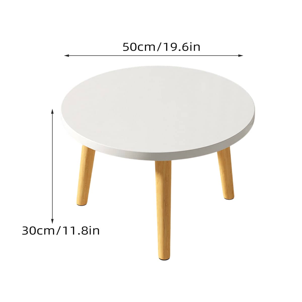 Round Coffee Table 50 cm Low Side Table for Living Room and Bedroom - view 3