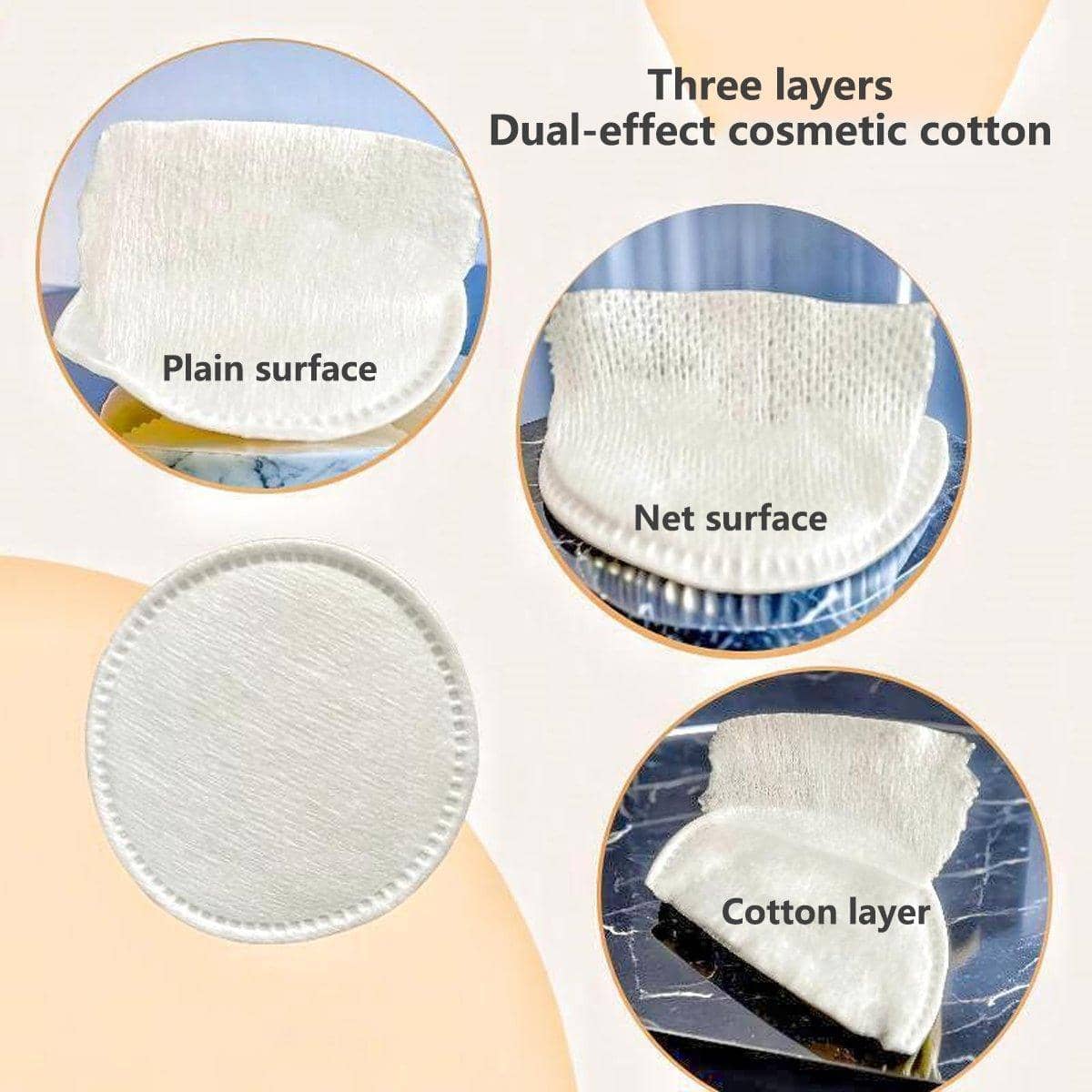 Round Cotton Pads for Makeup Removal and Toner - Pack of 300 - view 5