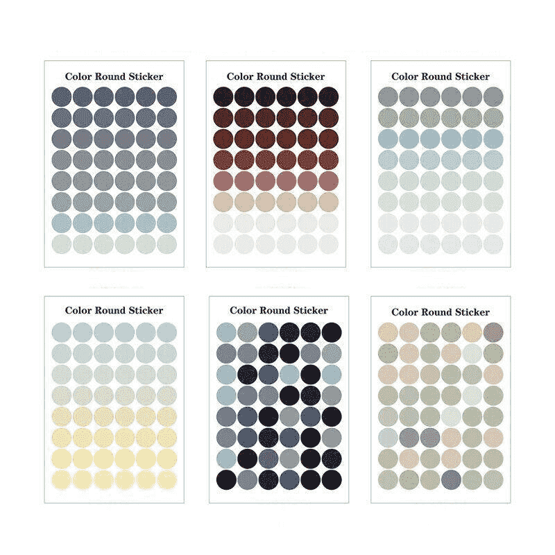 Round Dot Stickers for Scrapbooks and Journals, 288 Dots in 6 Sheets - view 2