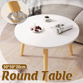 Round End Table 50 cm Diameter, 1-Tier Small Side Table for Living Room