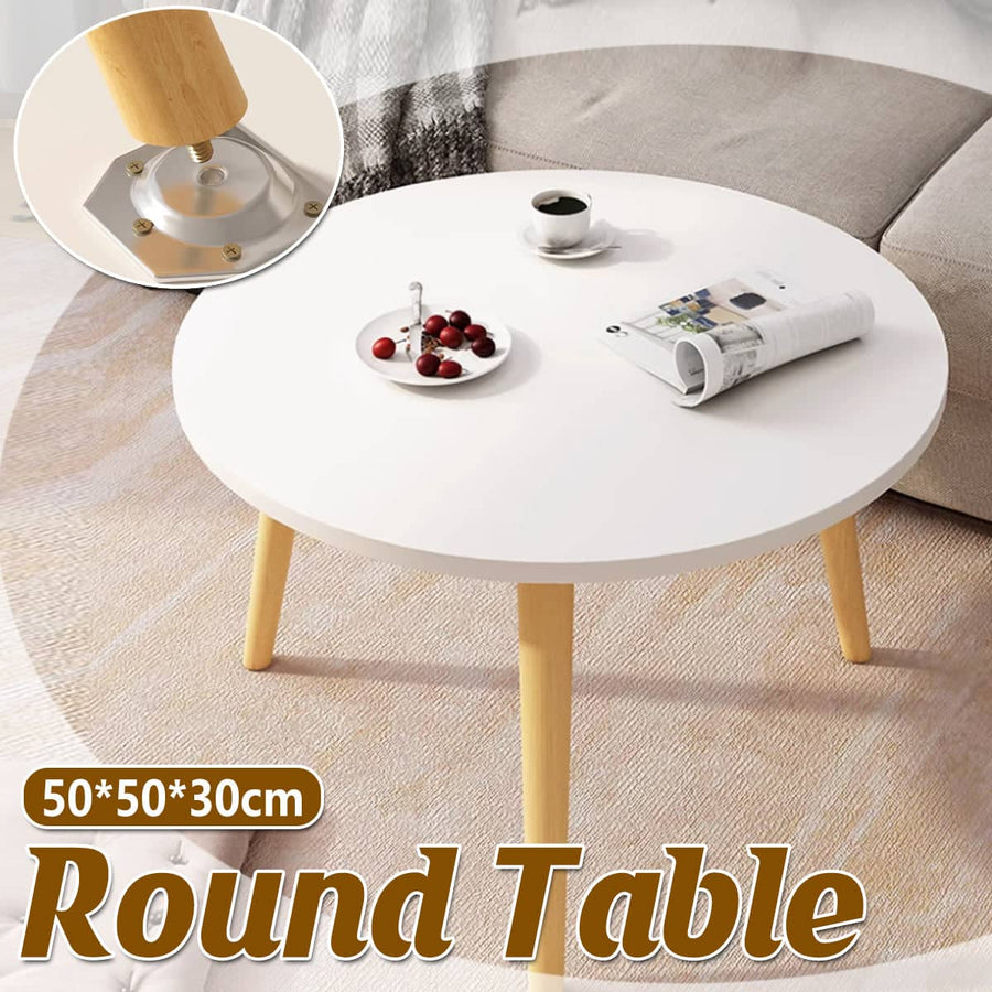Round End Table 50 cm Diameter, 1-Tier Small Side Table for Living Room