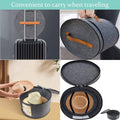 Round Felt Storage Bin with Zip Lid and Window, Grey Hat Box with Handles - view 4