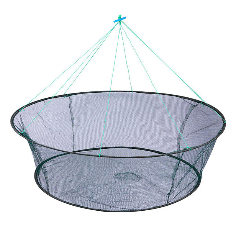 Round Folding Fishing Net with Bait Pocket - 80 cm Diameter