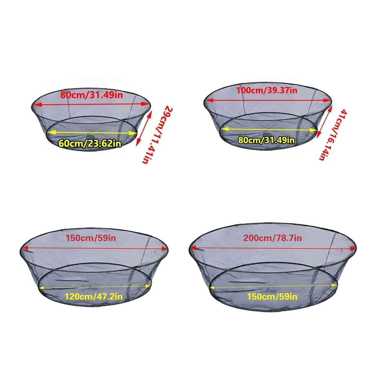 Round Folding Fishing Net with Bait Pocket - 80 cm Diameter - view 5