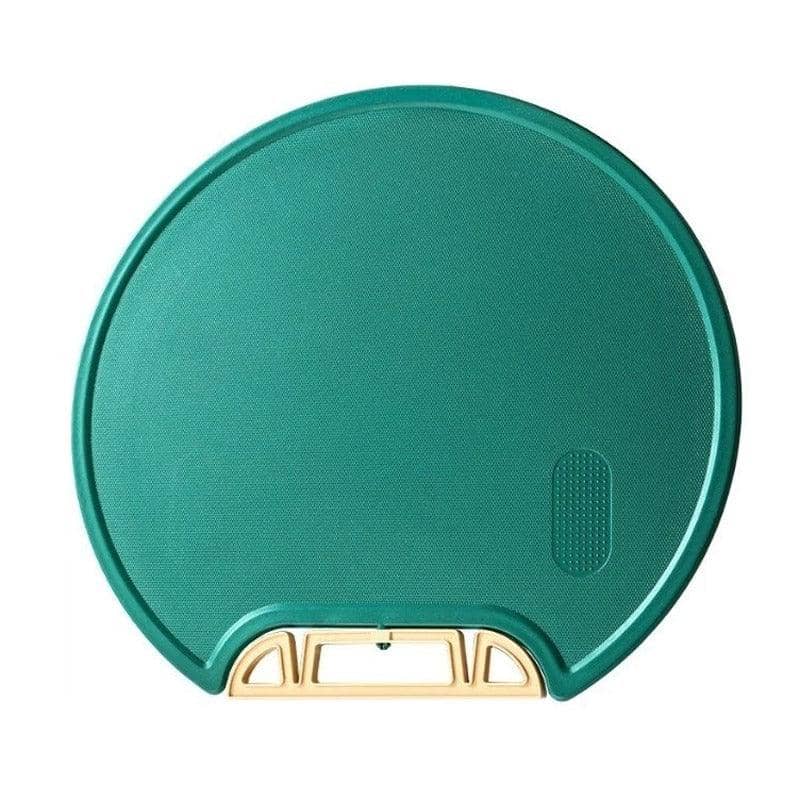 Round Green Plastic Kitchen Chopping Board, Anti-Slip Food Cutting Board - 31cm