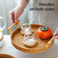 Round Hand Woven Rattan Storage Basket - 28 cm Diameter - view 5