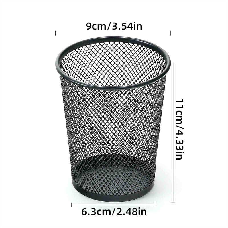 Round Mesh Metal Desk Pen Holder, Set of 4 Desktop Organiser - view 3