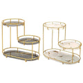 Round Multi-Tier Metal Storage Rack, 2 Tier - Gold and Black - view 3