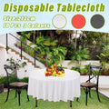 Round PEVA Disposable Tablecloths, Pack of 10 - Red, 213 cm (83.9 Inch) Diameter - view 2
