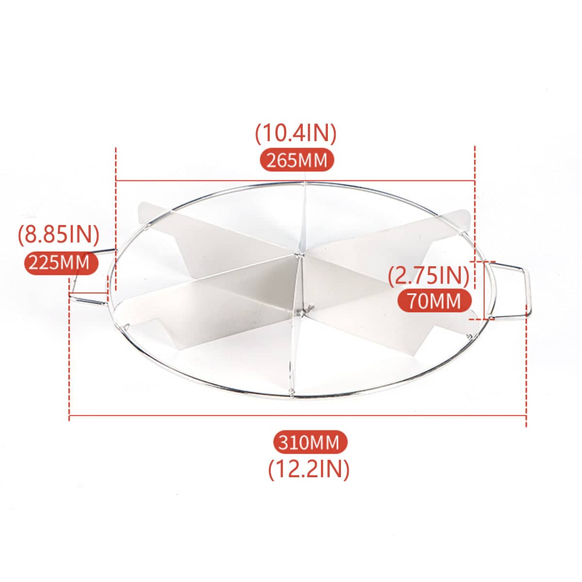 Round Pizza and Cake Cutter, 6-Blade Stainless Steel - view 3