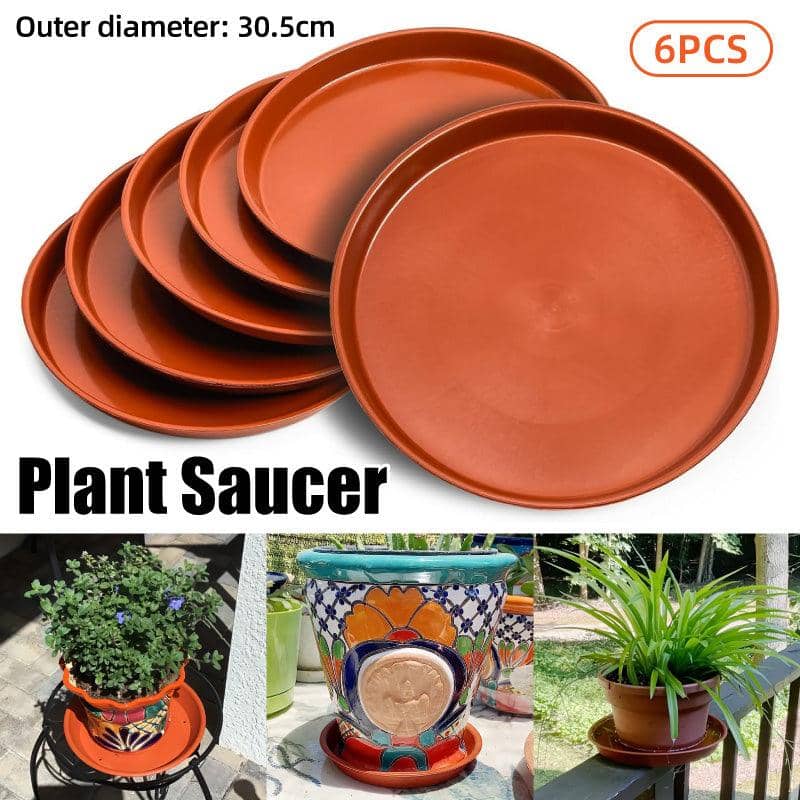 Round Plastic Flower Pot Drip Trays, Pack of 6