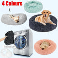 Round Plush Dog and Cat Bed with Washable Zip Cover, 70 cm - Light Green - view 2