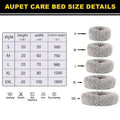 Round Plush Dog and Cat Bed with Washable Zip Cover, 70 cm - Light Grey - view 4