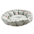 Round Plush Pet Bed with Adjustable Drawstring Nest - Light Green - view 2