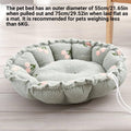Round Plush Pet Bed with Adjustable Drawstring Nest - Light Green - view 3