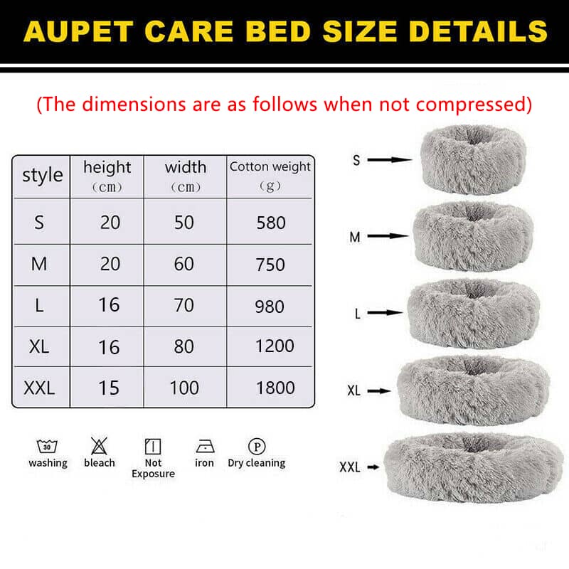 Round Plush Pet Bed with Washable Zip Cover for Dogs and Cats, XXL 100 cm - Light Green - view 4