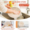Round Rattan Bread Proofing Basket with Linen Cloth Cover - 25 cm - view 5