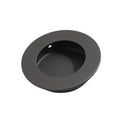 Round Recessed Cabinet Pull Handle, Black Stainless Steel - 50 mm Diameter