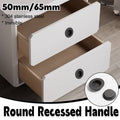 Round Recessed Cabinet Pull Handle, Black Stainless Steel - 50 mm Diameter - view 2