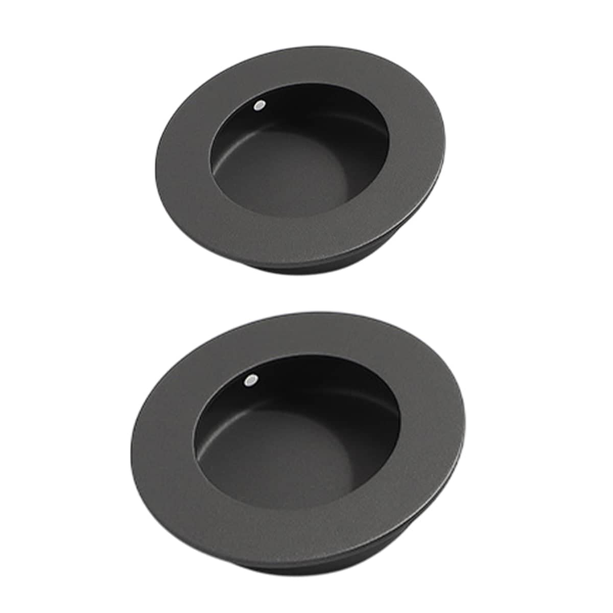 Round Recessed Cabinet Pull Handle, Black Stainless Steel - 50 mm Diameter - view 3