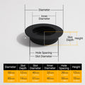 Round Recessed Cabinet Pull Handle, Black Stainless Steel - 50 mm Diameter - view 4